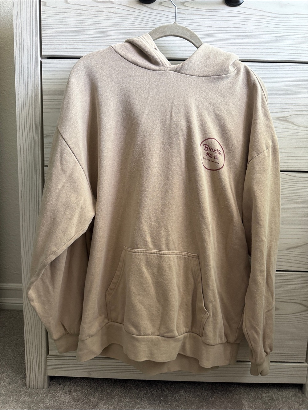 Brixton Dusty Beige Logo Hoodie